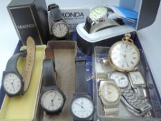 A selection of gent's wrist watches including Casio, Seiko, Sekonda etc and a gold plated pocket