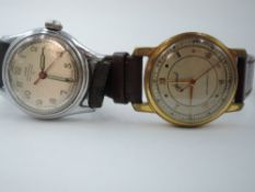 A gent's vintage wrist watch by Oris having Arabic numeral dial with perimeter minute dial and red