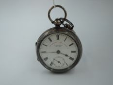 An Edwardian silver key wound English lever pocket watch by A G Graves of Sheffield no: 642758