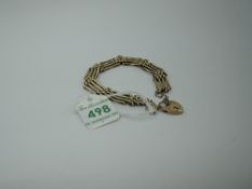 A 9ct gold four bar gate bracelet, (AF), approx 14g