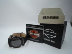 A gent's Limited edition Bulova Harley Davidson wrist watch, model: 78B131 having baton numeral dial