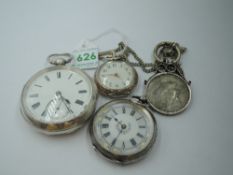 A continental silver miniature top wound pocket watch having an Arabic numeral dial to enamelled