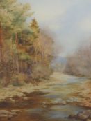 A watercolour, attributed to L M Warden, A Lancashire Beck, initialled, 51 x 35cm, plus frame and