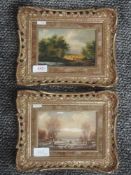A pair of oil paintings on board, F Zintl, landscapes, signed, 19 x 30-5014cm, plus frames