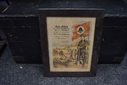 A German Poster, Hans Friedmann Munchen, The Reich Labor Service 1935 in original oak frame, overall