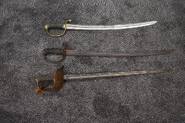 A mid/late 19th century Police Constabulary having curved blade and brass D shaped guard blade len