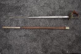 A Edward VII 1827 Pattern Rifle Officer’s Sword having strung bugle decoration, with metal and