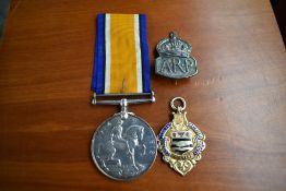 A Silver ARP Badge, a 1914-18 Medal with ribbon to 106739 CPL HP Eastwood RA, a Silver Medal for The