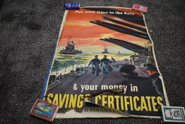 Four WW2 period Posters, Personal Appeal to Savers, Saving Certificates (af), Moscow Calling and