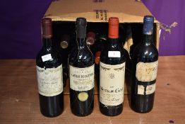 Fifteen assorted Red Wines from around the world including Baron De Rothschild 1985 Mouton-Cadet,