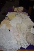 A large quantity of crotchet, lace, tatting and more, mats,doilies and more.