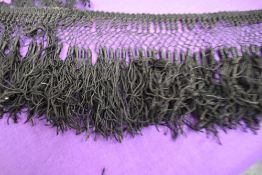 A collection of antique black lace,ribbon and trimmings, also a lace shawl/partial bodice,AF.
