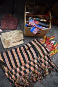 A mixed box of vintage,antique and retro ethnic and oriental clothing and textiles also included