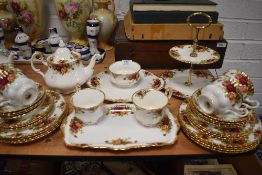 A part tea service by Royal Albert in the Old Country Roses design