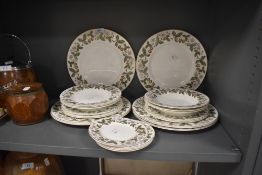 A part dinner service by Wedgwood in an autumn strawberries design