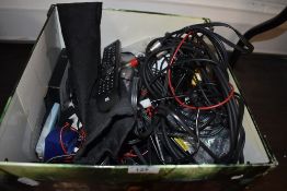 A selection of electronic and audio sound leads