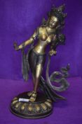 A large Buddhist Tibetan bronze and gilt effect Naro Kachod Vajrayogini figure standing aprox 37cm