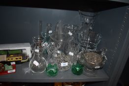 A selection of clear cut crystal glass including etched, footed and art glass