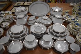 A part tea and dinner service by Noritake in the Legacy Platinum design