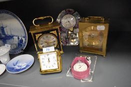 Five clocks or watches including President mantle clock and a Sekonda stop watch