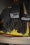 A selection of toy train track