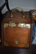 A late Victorian coal scuttle or purdonium with metal lining
