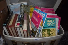 A selection of Ordnance survey guides and maps with similar reference books