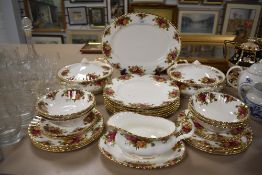 A part dinner service by Royal Albert in the Old Country Roses design
