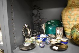 A selection of trinket and pill boxes also two small cloisonne items etc