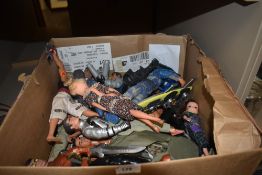 A selection of childrens modern Hasbro action man and similar vintage dolls