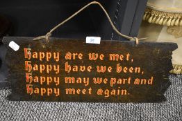A hand painted poetical sign