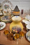 A large German tankard and a set of stirrup cups