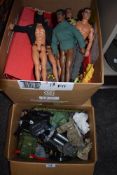 Eight 1990's Hasbro and similar Action Men with accessories including guns and clothing along with