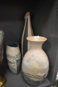 Three large studio pottery vases including Syl Macro