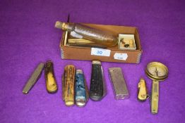 A selection of vintage pocket and pen knives
