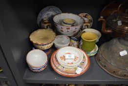 A selection of ceramics including a hand decorated tea bowl