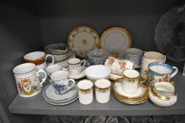A selection of tea cups saucers and coffee cans including Crescent china