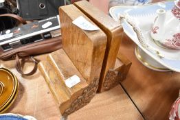 A pair of art deco book ends floral detailing