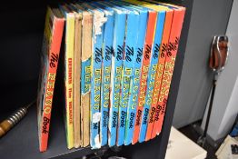 Twelve copies of the childrens annual the Beano and similar Dennis the Menace comic book