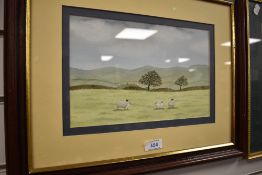 A water colour a Lakeland sheep and fell