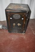 An antique safe, handy size at approx. 60 x 44 x 44cm, labelled Griffiths