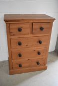 A modern chest of two over three drawers having tongue and groove bottoms, approx width 81cm