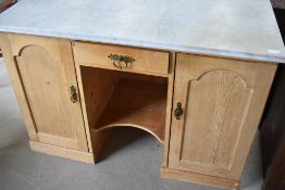A Victorian wash stand having marble top, width approx 116cm