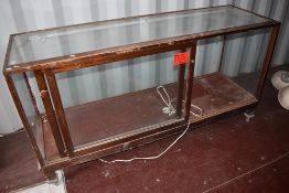 A large vintage glazed shop counter, approx 179 x 57 x 92cm