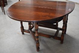 A nice quality reproduction, probably Titchmarsh and Goodwin, gateleg dining table (selling for St