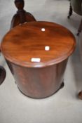 A late 19th or early 20th Century cylindrical box, height and diameter approx. 43cm