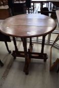 A Victorian oak occasional table in the Gothic style having circular top, diameter approx. 67cm