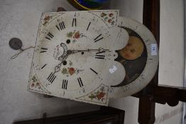 A painted longcase dial and movement, named Marston, Salop