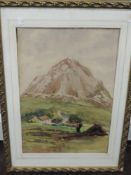 A watercolour, mountainous landscape, 51 x 35cm, plus frame and glazed