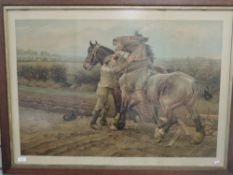 A print, after Wright and Barker, Whoa Steady, 56 x 82cm, plus frame and glazed